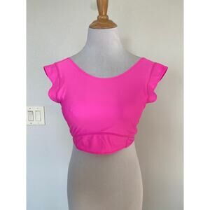 Free People Movement- Take A Plunge Solid Crop Top  Pink size Small